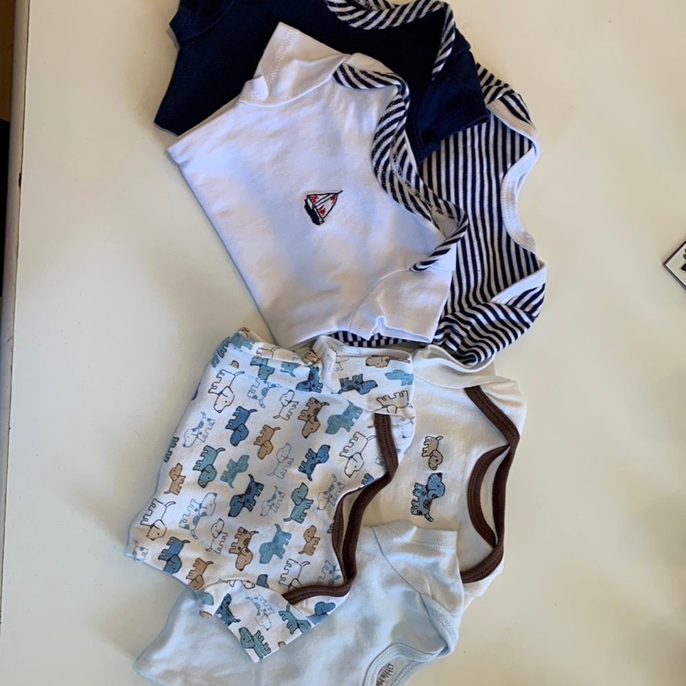 6 Little Me boys Newborn onesie